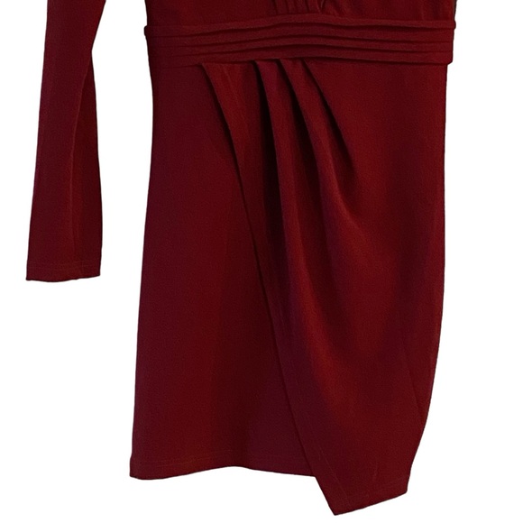 TOBI Ava Dress NEW Wine Burgundy Red Bodycon Plunging V Neck Size Small - Picture 5 of 13